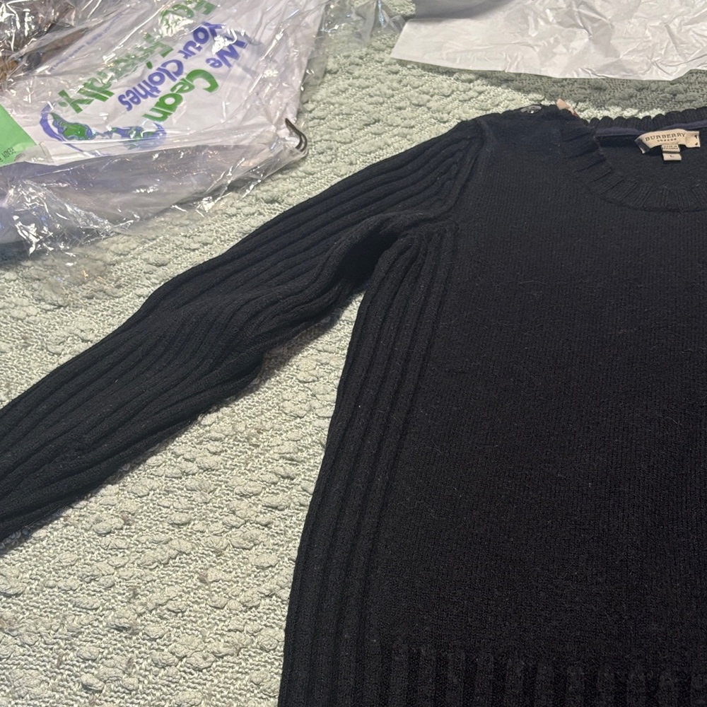 Burberry Women's Dark Gray Sweater with Button Accents - Picture 8 of 9